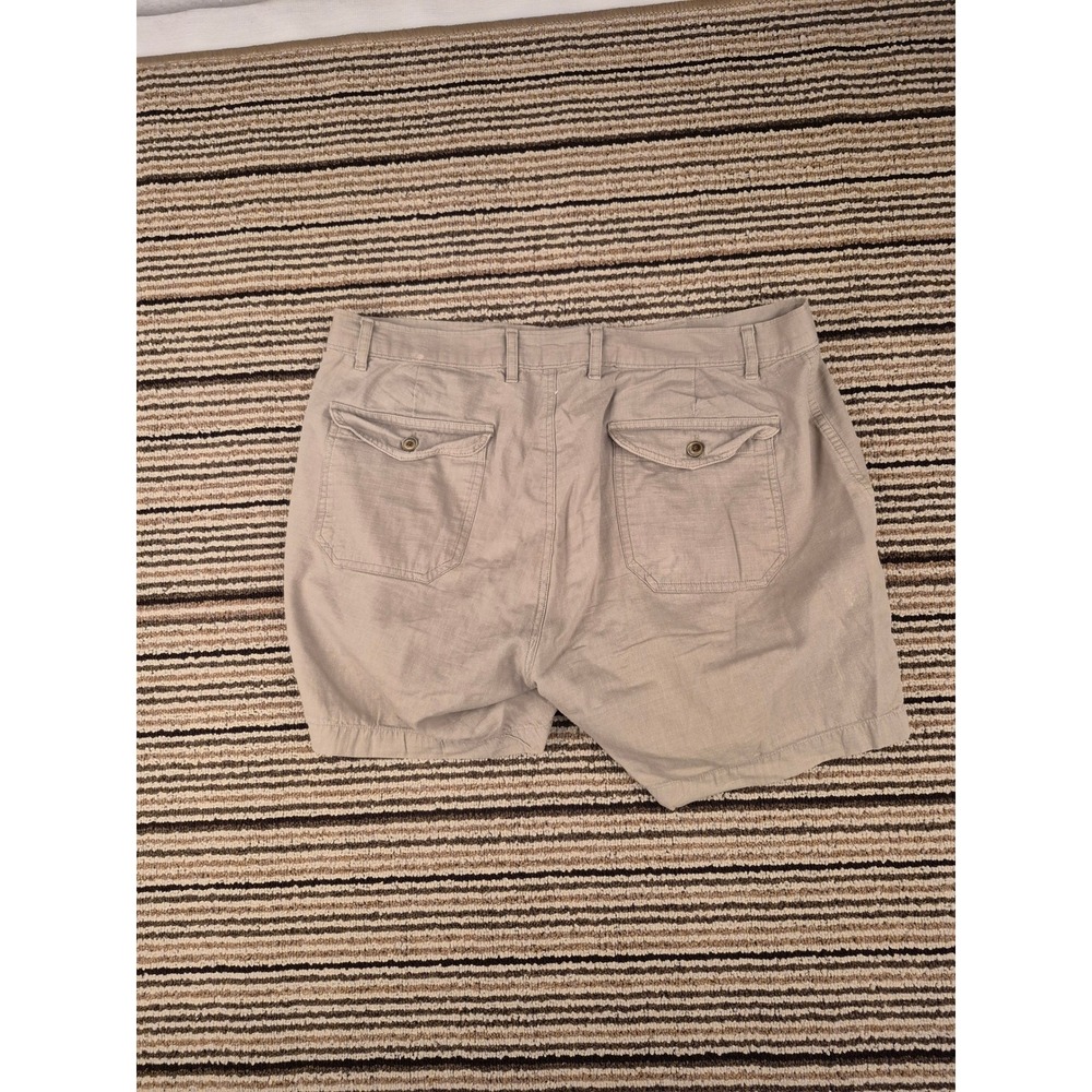 Corridor NY Mens Khaki Tan Cotton Flat Front Casual Shorts Patch Pockets Sz 33 - Picture 13 of 15